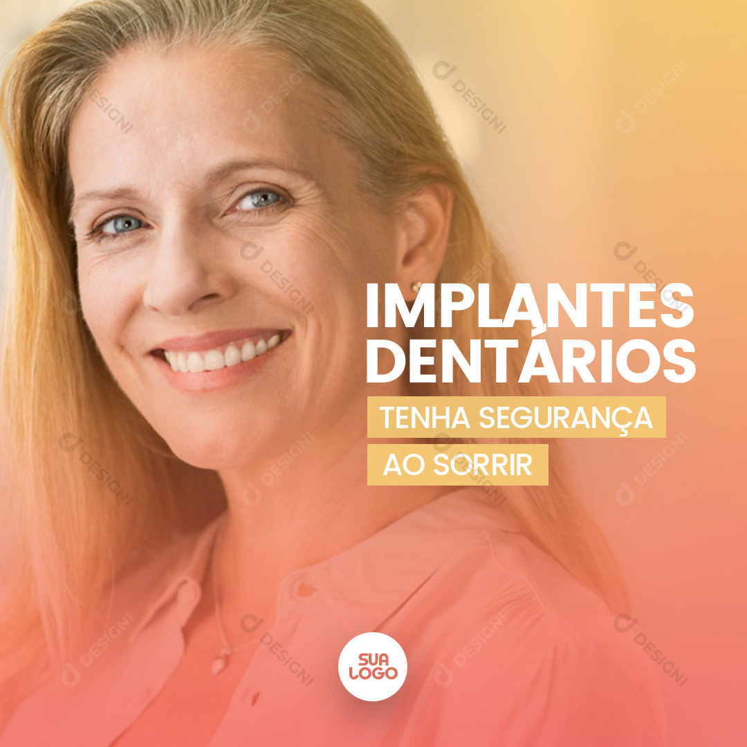 Implantes Dentários Odontológicos Social Media PSD Editável
