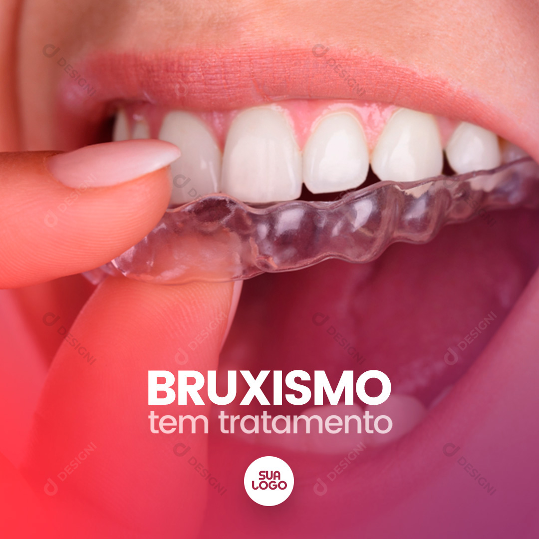 Bruxismo Tratamento Social Media PSD Editável
