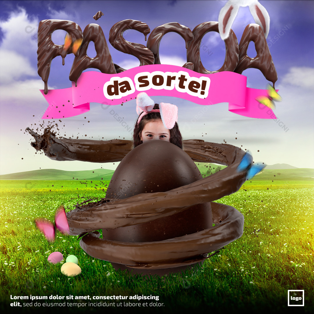 Páscoa da Sorte Social Media PSD Editável