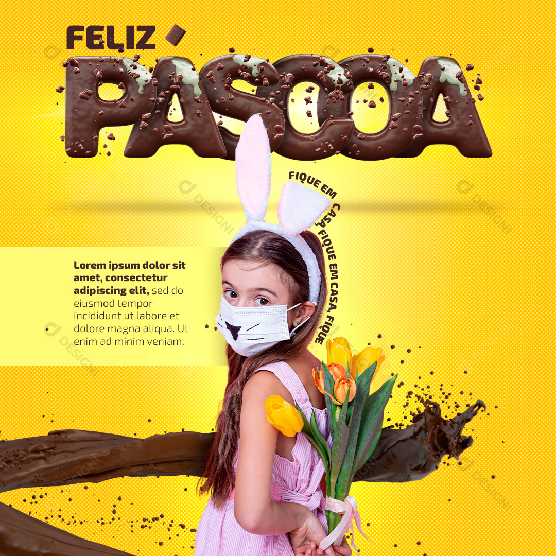 Feliz Páscoa Social Media PSD Editável