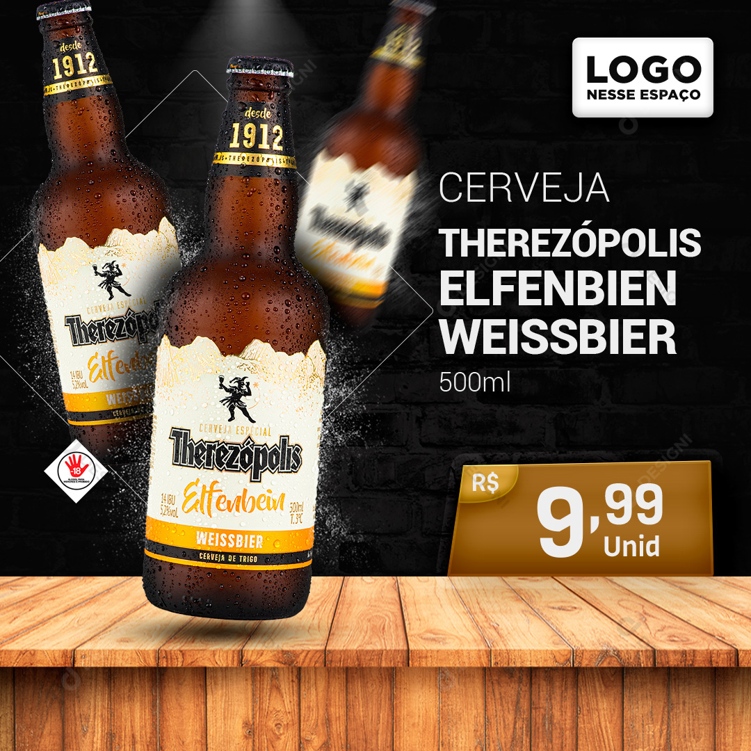 Cerveja Therezópolis Elfenbien Weissbier 500ml Social Media PSD Editável