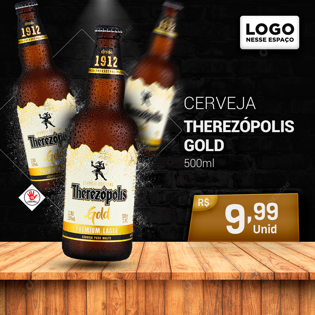 Cerveja Therezópolis Gold 500ml Social Media PSD Editável