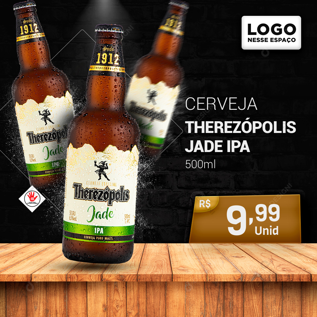 Cerveja Therezópolis Jade Ipa 500ml Social Media PSD Editável