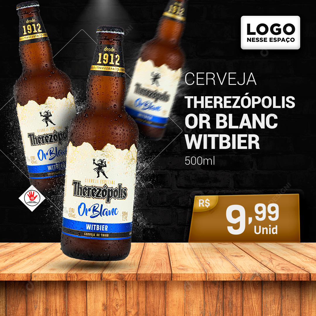 Cerveja Therezópolis Or Blanc Witbier 500ml Social Media PSD Editável