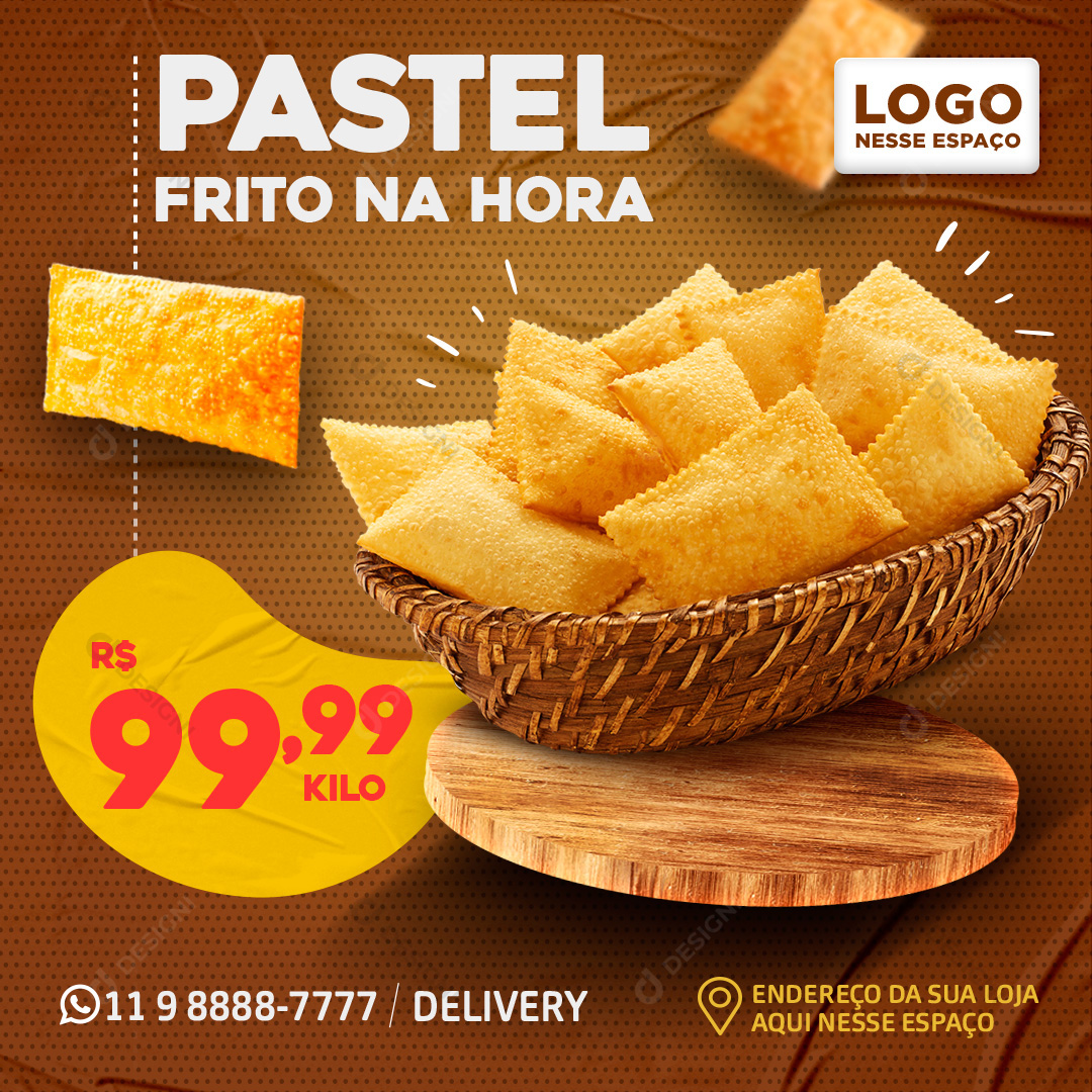 Pastel Pastelarias Social Media PSD Editável Salgados