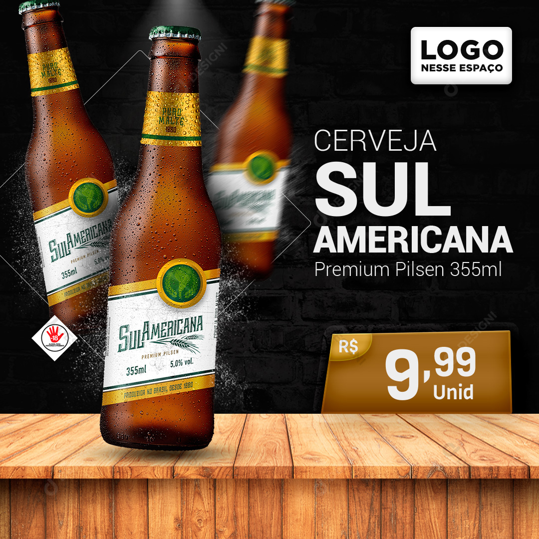 Cerveja Sul Americana 355ml Social Media PSD Editável