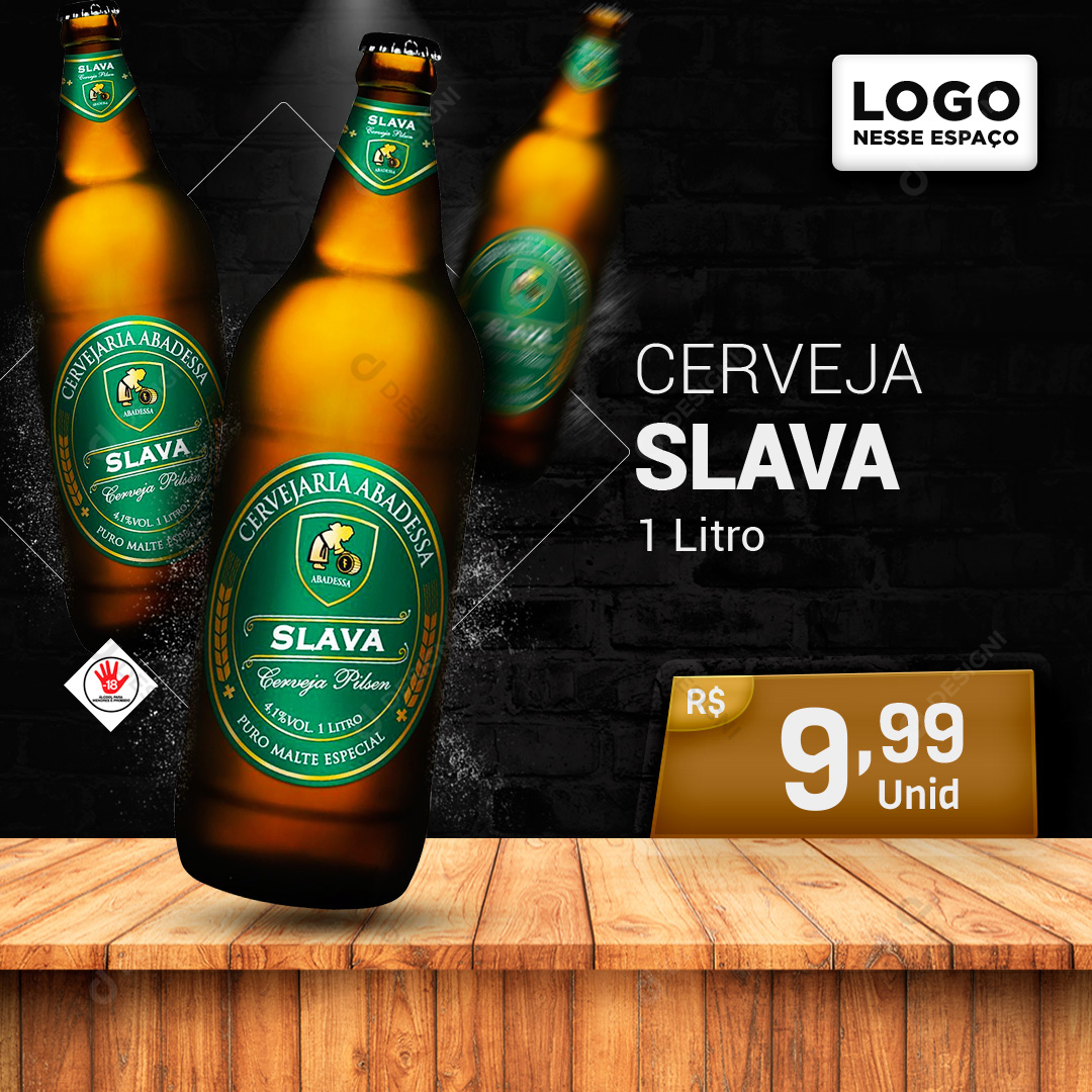 Cerveja Slava 1 Litro Social Media PSD Editável