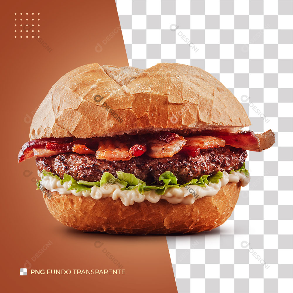 Hambúrguer de Bacon PNG Transparente Sem Fundo