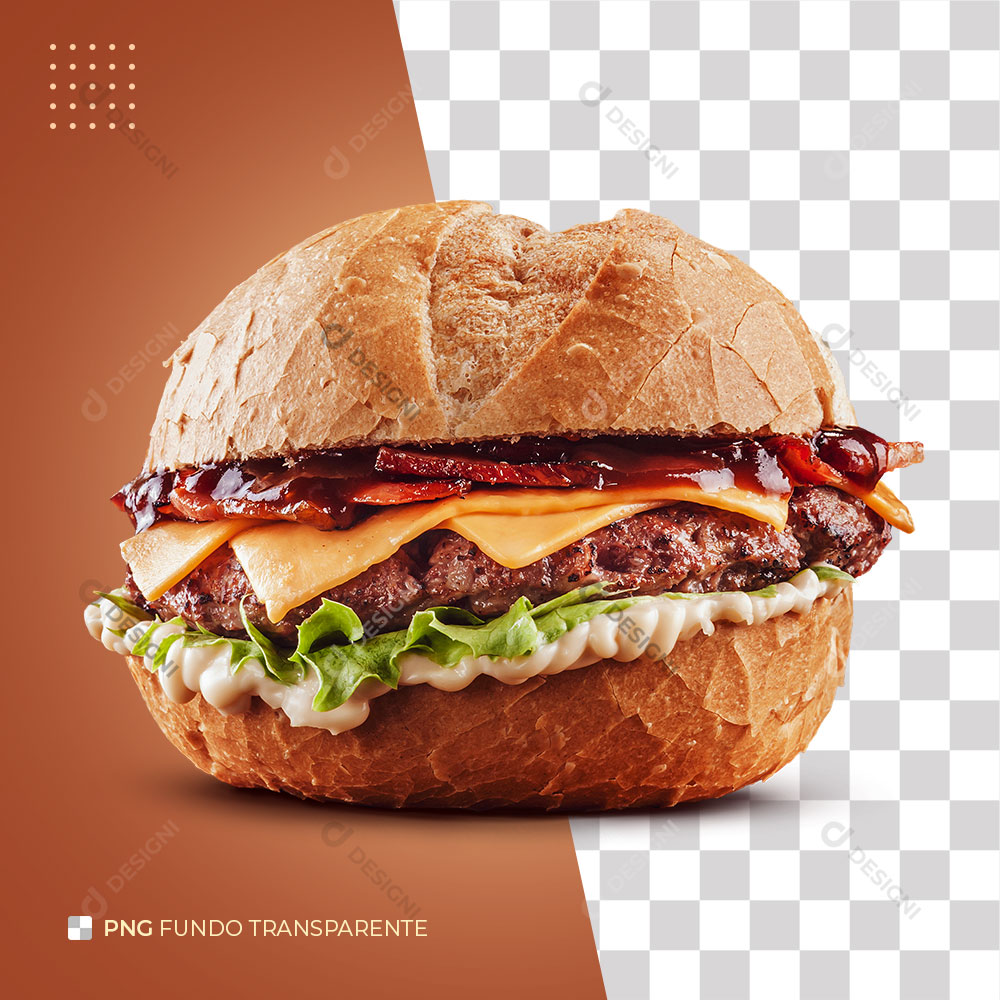 Cheddar BBQ Hambúrguer PNG Transparente Sem Fundo