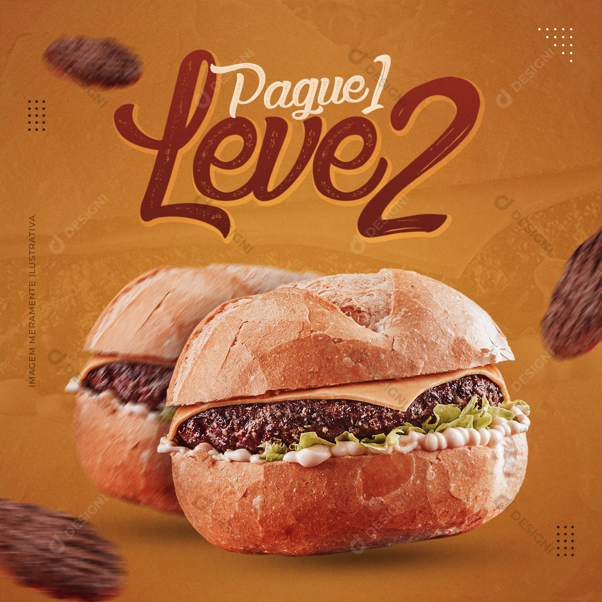 Promoção de Hambúrguer Social Media PSD Post Editável