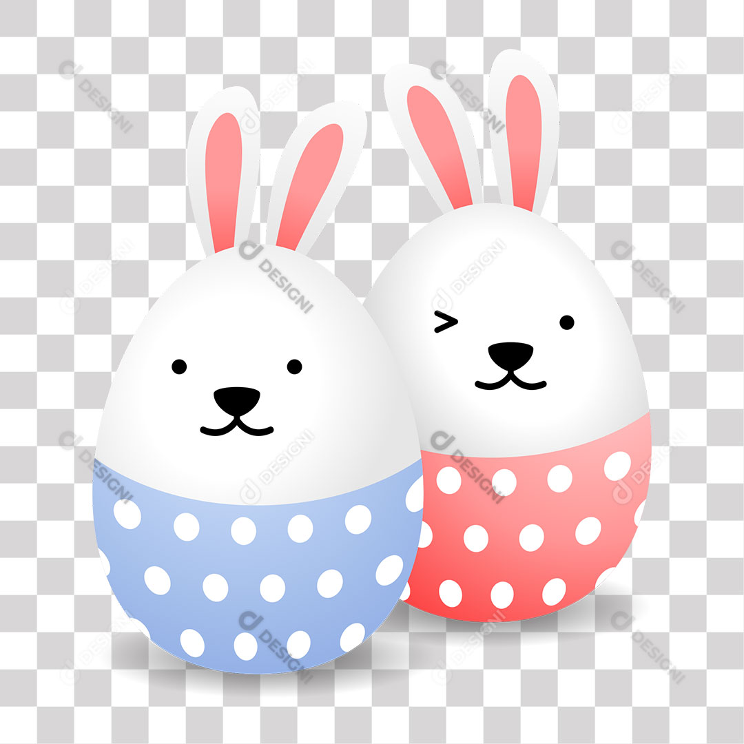 Casal de Ovos de Páscoa PNG Transparente Sem Fundo