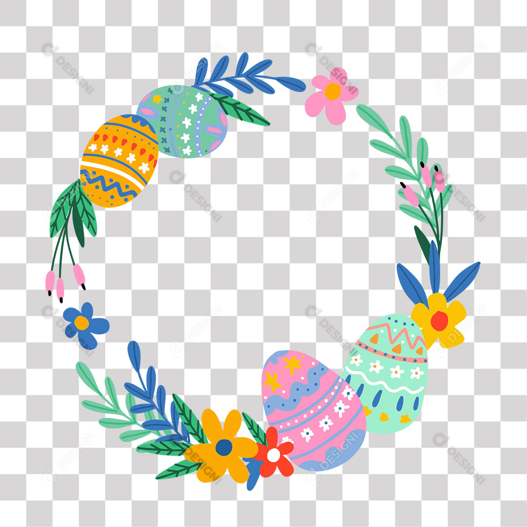 Guirlanda de Páscoa Com Ovos PNG Transparente