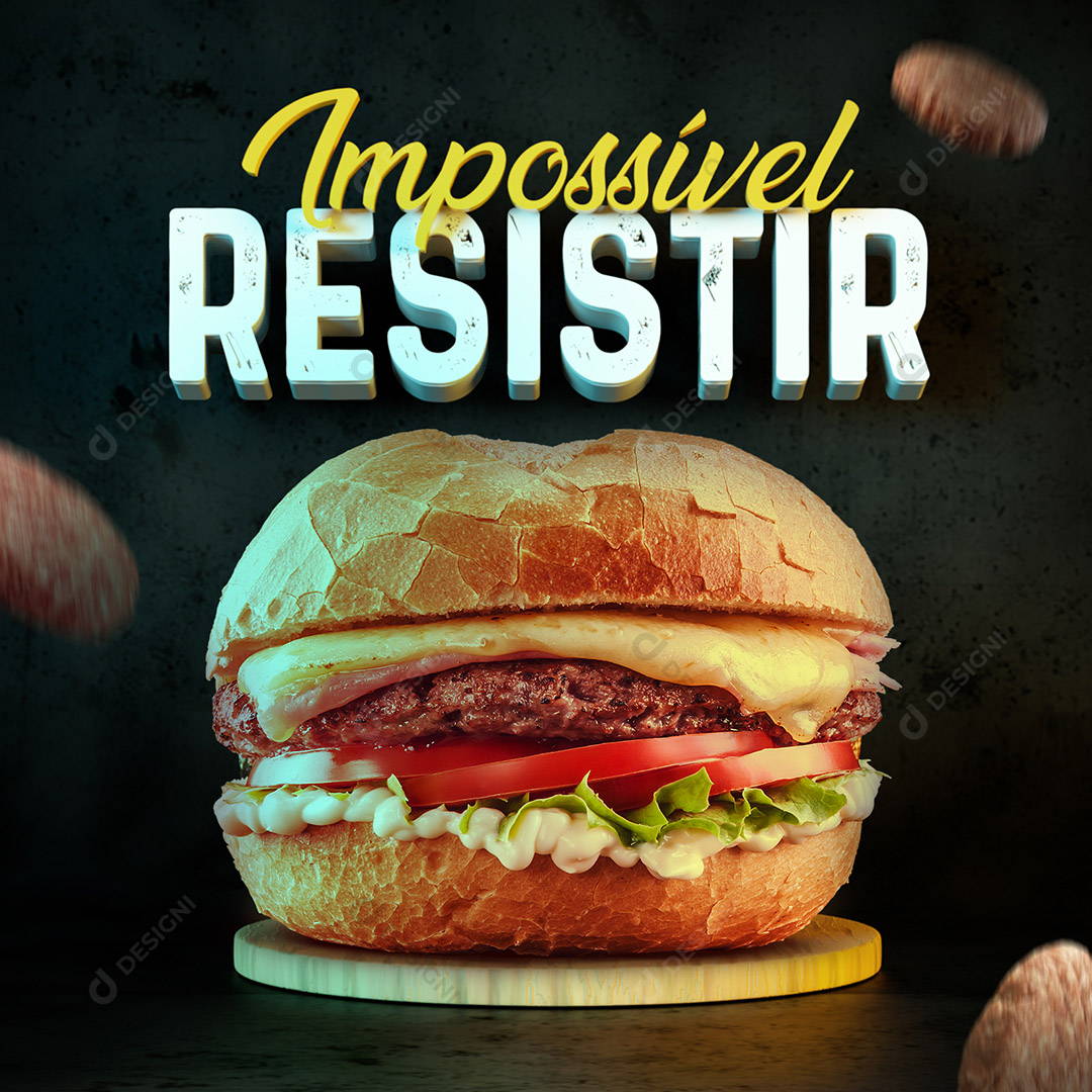 Social Media Hambúrguer em JPG Hamburguerias Lanchonetes