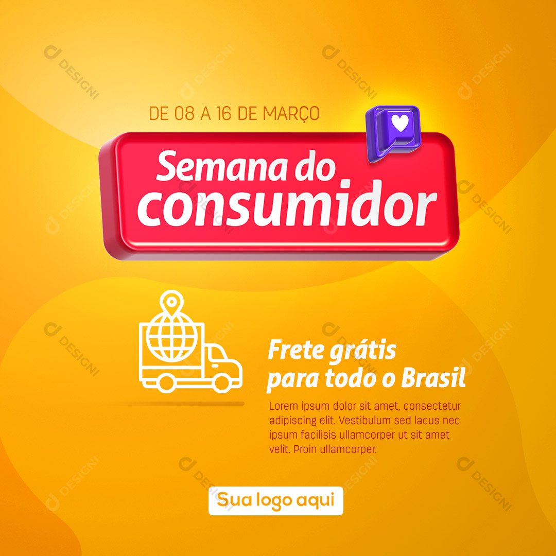 Social Media Semana do Consumidor Frete Grátis PSD Photoshop