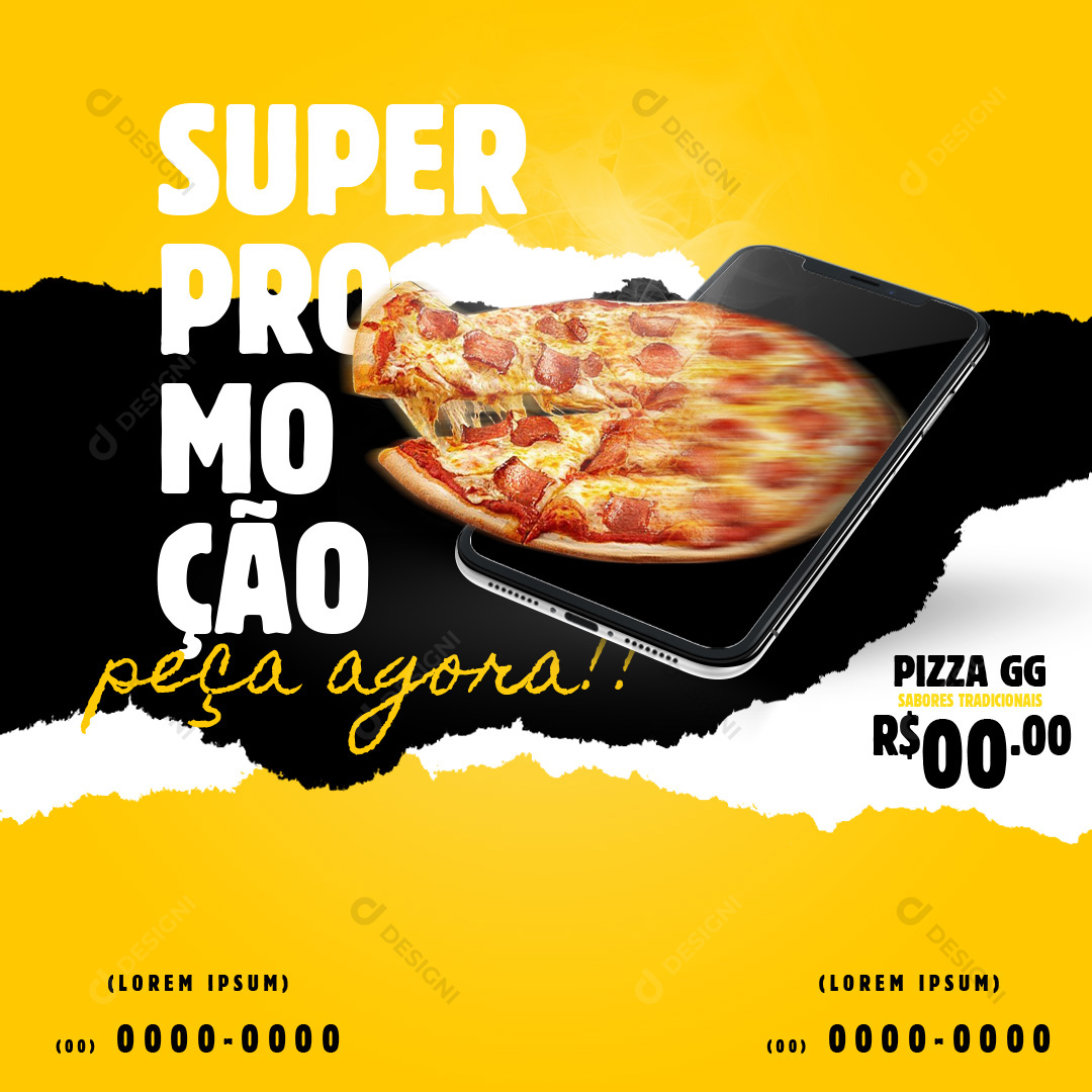 Pizza Pizzarias Social Media PSD Editável Deliverys