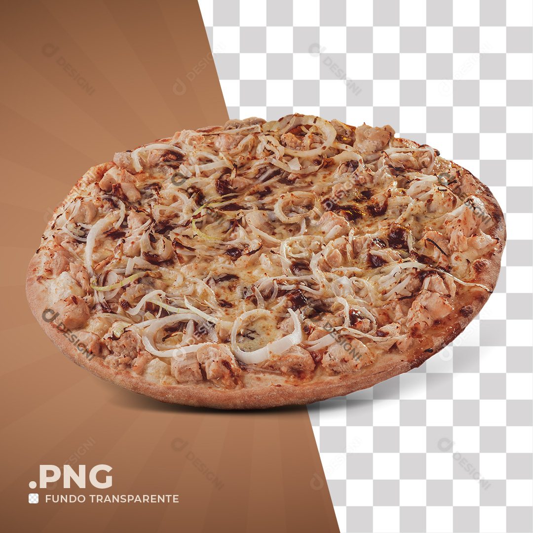 Pizza BBQ Chicken Frango Grelhado Cebola Orégano PNG Transparente Sem Fundo