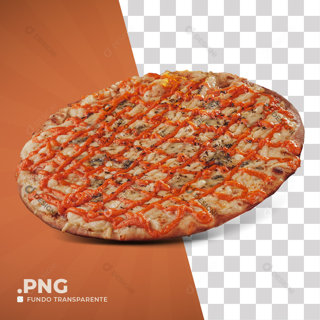 Pizza Seis Queijos Mussarela Catupiry Cheddar PNG Transparente Sem Fundo