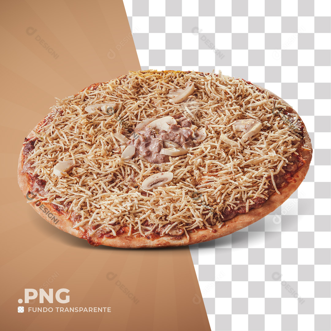 Pizza Strogonoff de Carne Mussarela Carne Batata PNG Transparente Sem Fundo