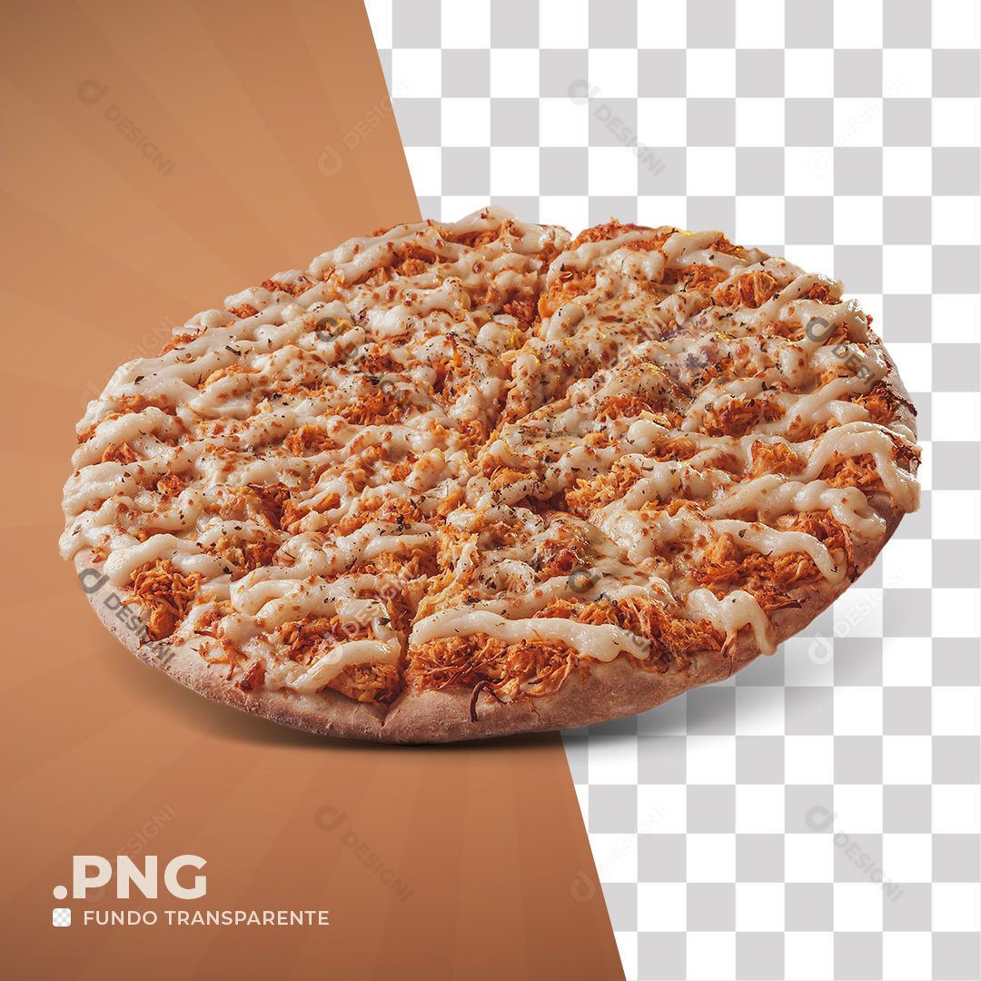 Pizza Frango com Catupiry Mussarela Orégano PNG Transparente Sem Fundo