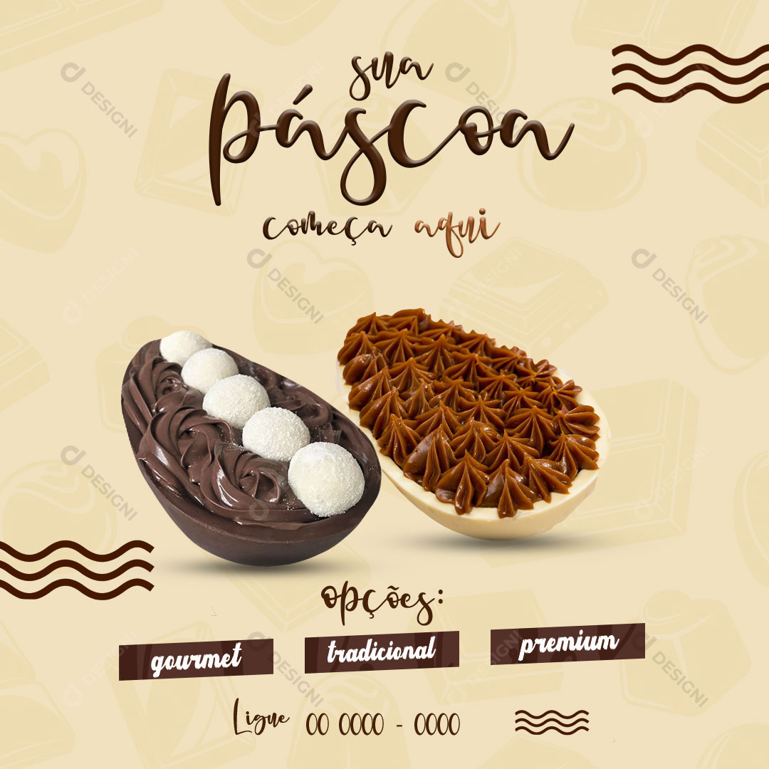 Ovos de Páscoa Social Media PSD Editável Photoshop