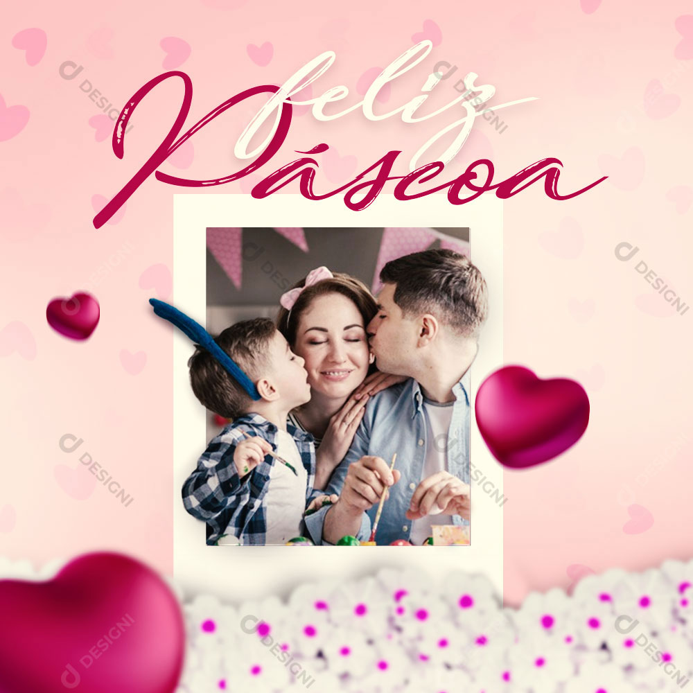 Social Media Post Feliz Pascoa PSD Editável Photoshop