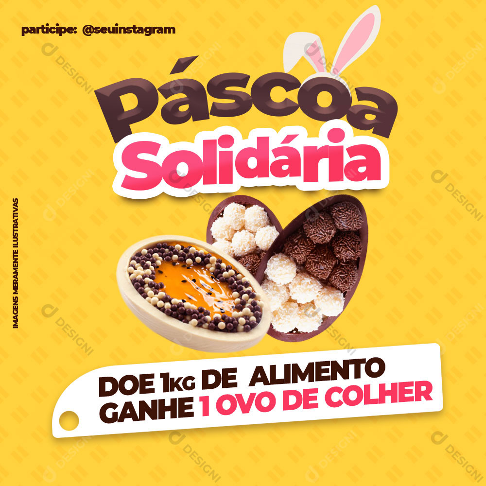 Páscoa Solidaria Social Media Post PSD Editável
