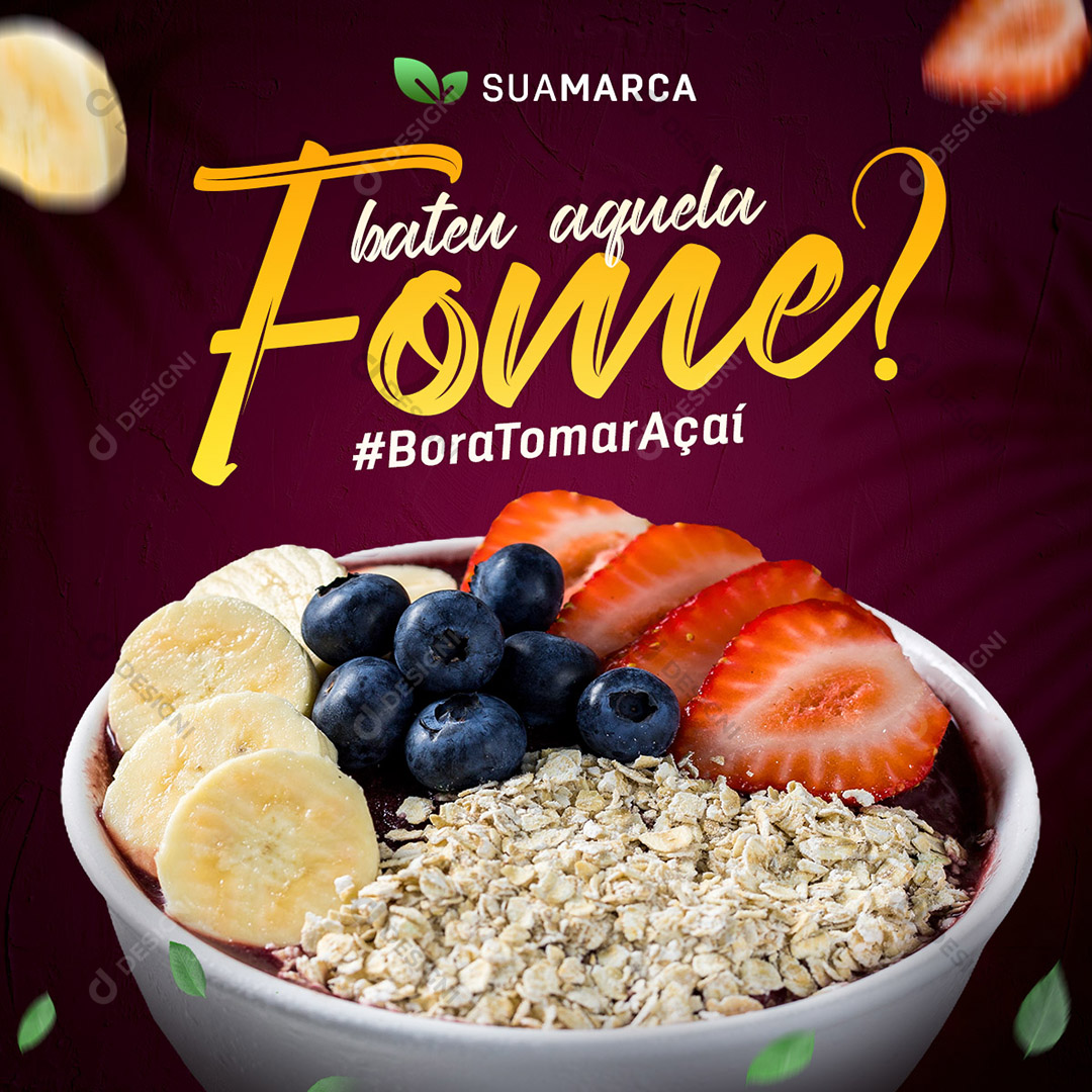 Social Media PSD Tigela de Açai Post PSD Editável Phtoshop