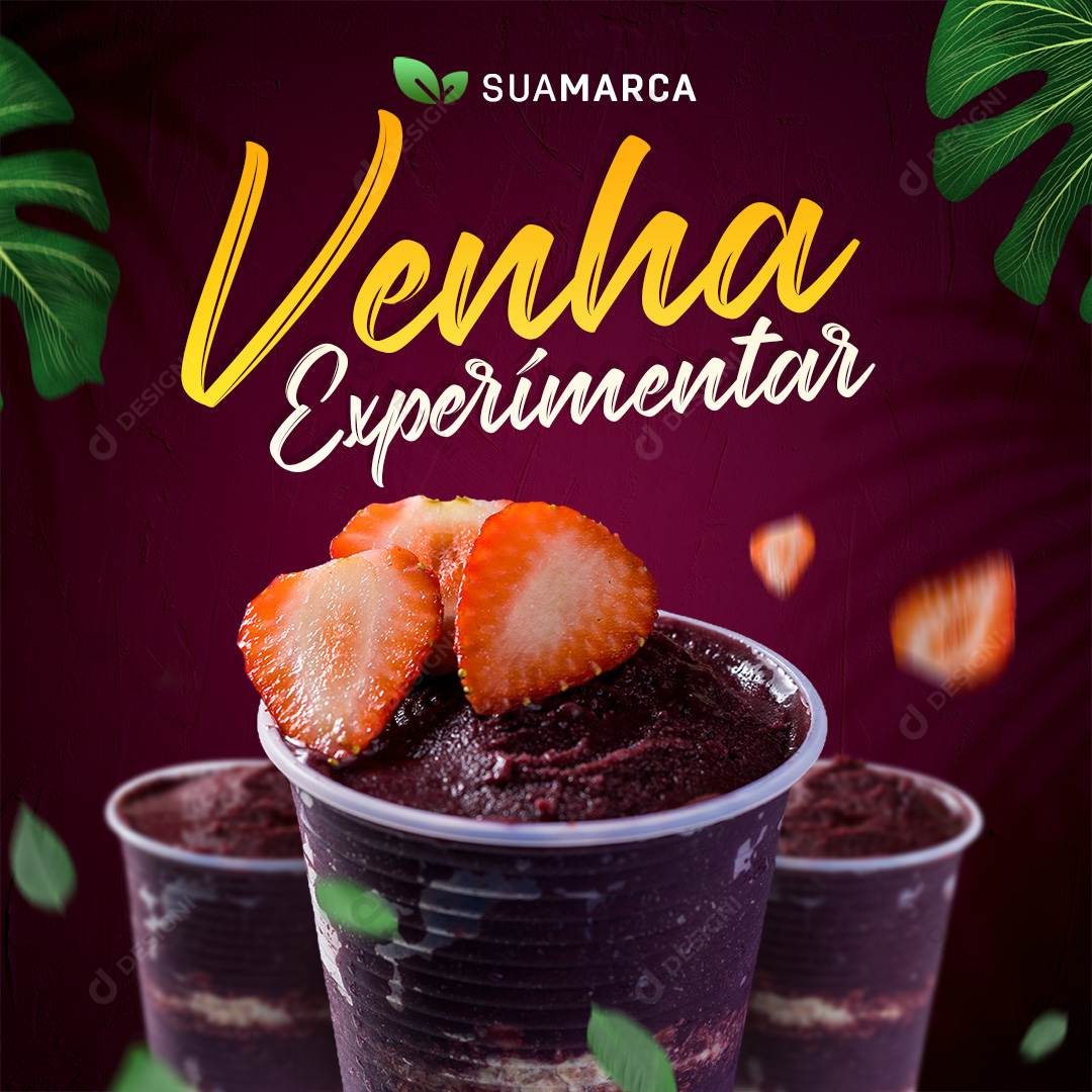 Açaí no Copo Social Media PSD Post Editável Photshop
