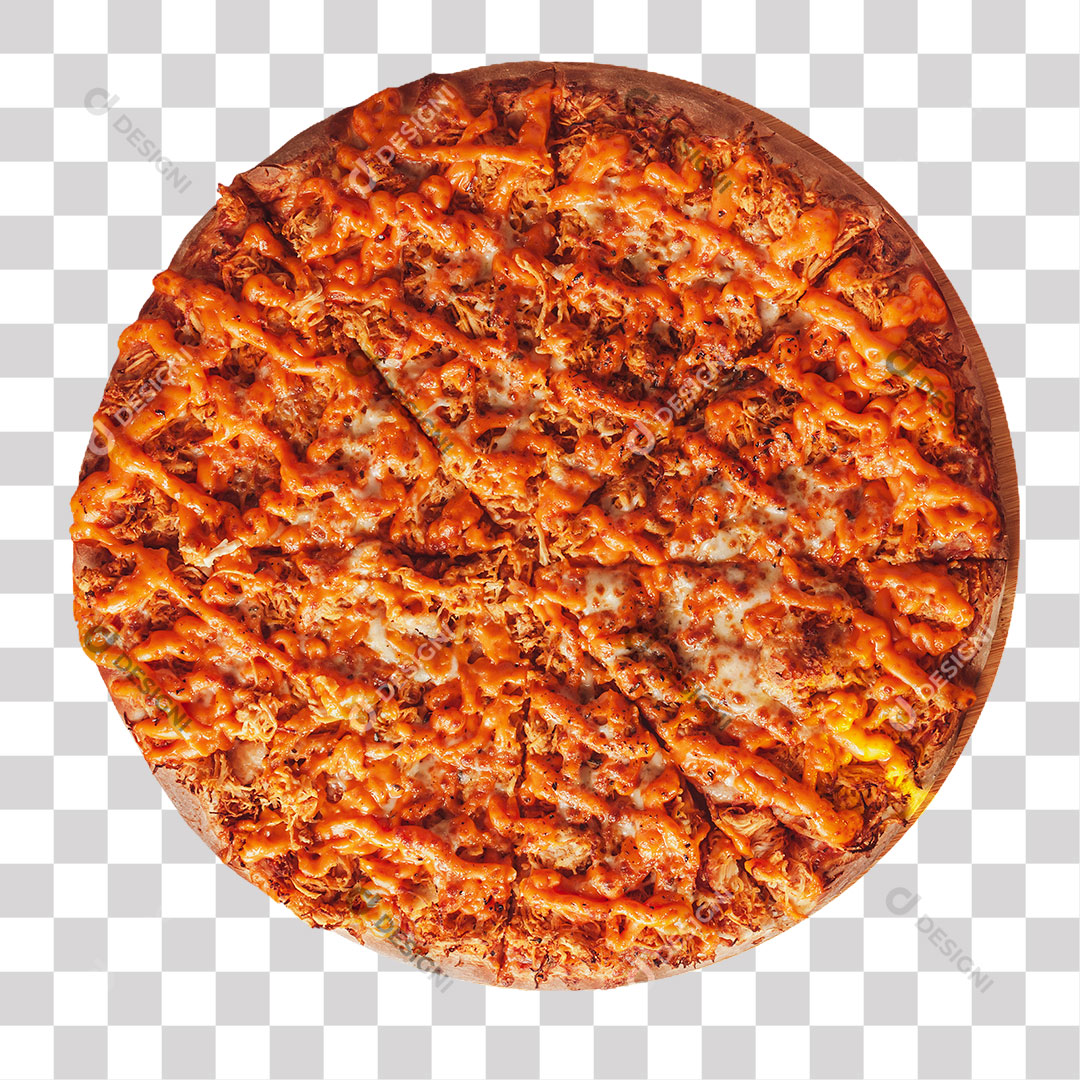 Pizza Frango com Cheddar PNG Transparente Sem Fundo