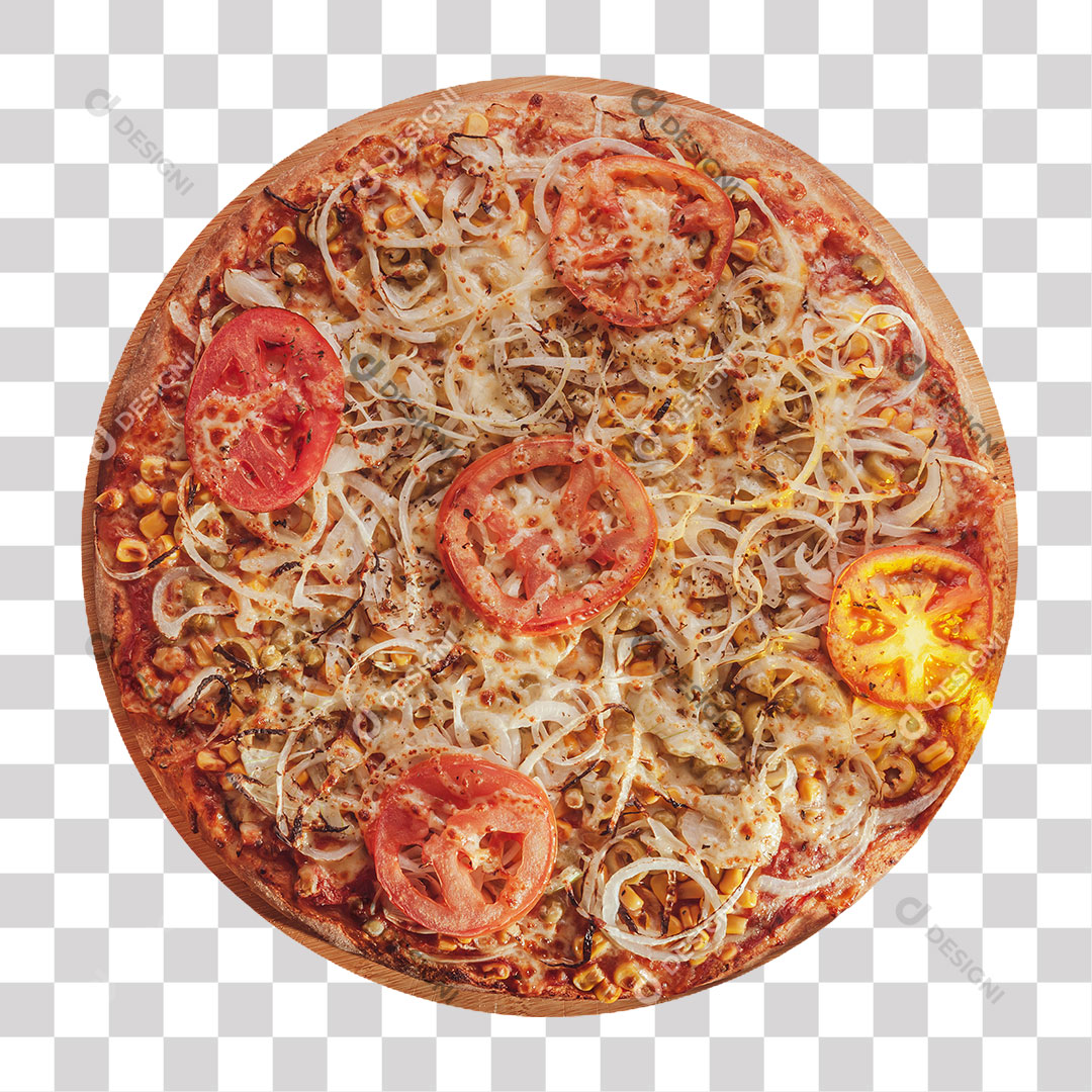 Pizza Vegetariana PNG Transparente Sem Fundo