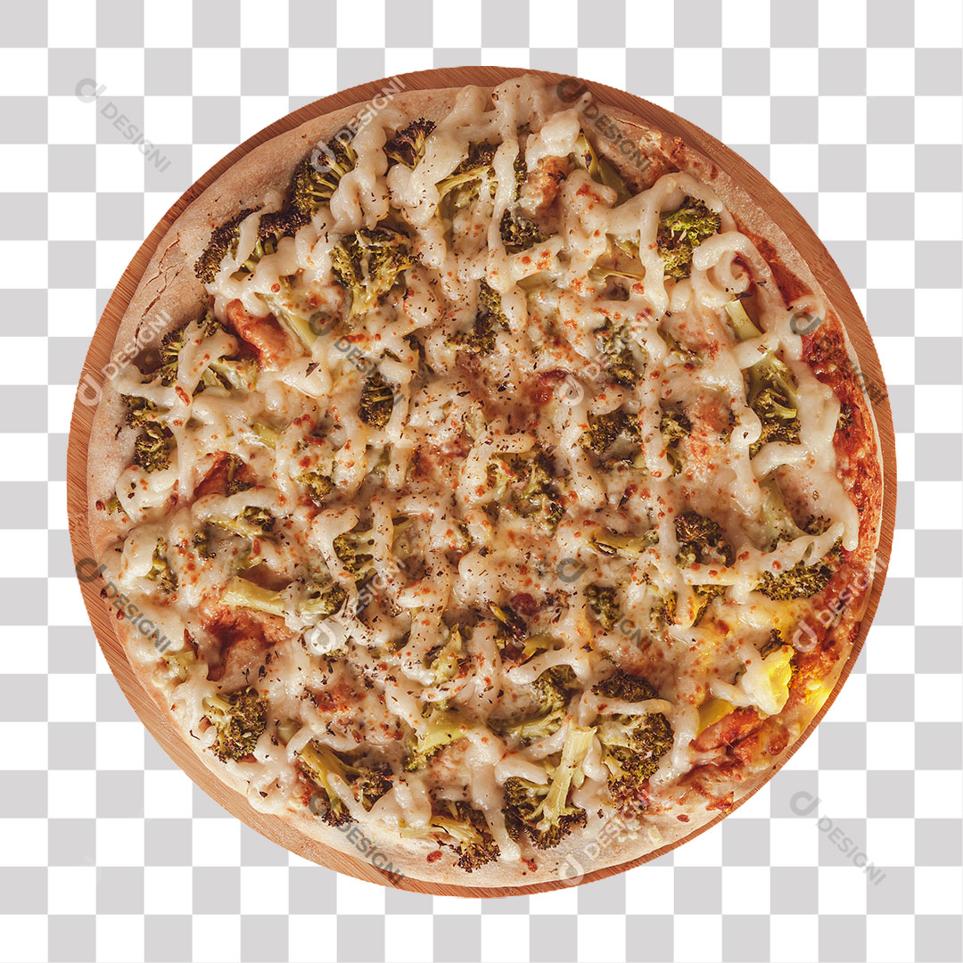 Pizza Brócolis PNG Transparente Sem Fundo