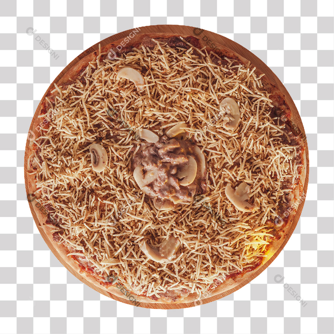 Pizza Strogonoff de Carne PNG Transparente Sem Fundo