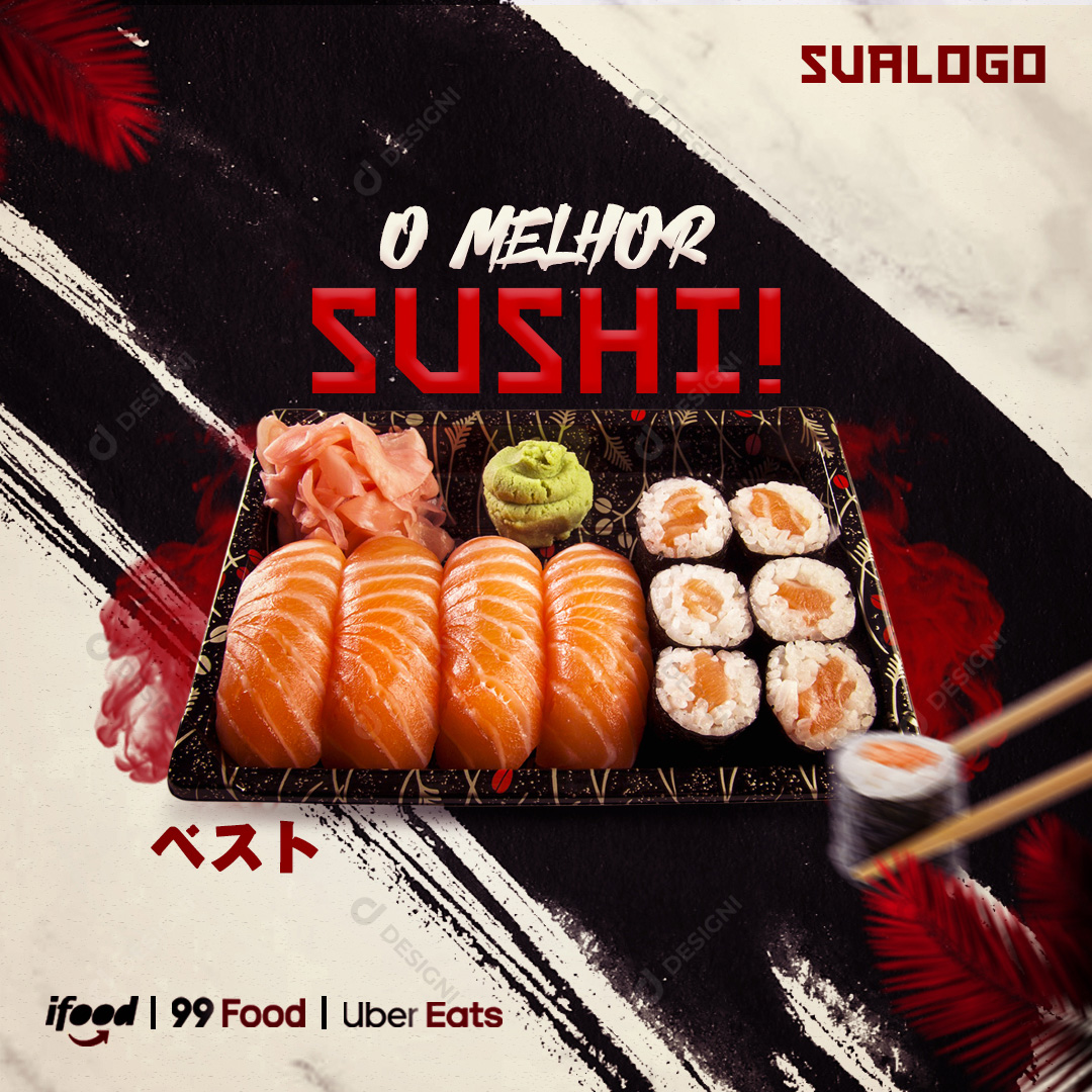 Sushi Comida Japonesa Social Media PSD Editável