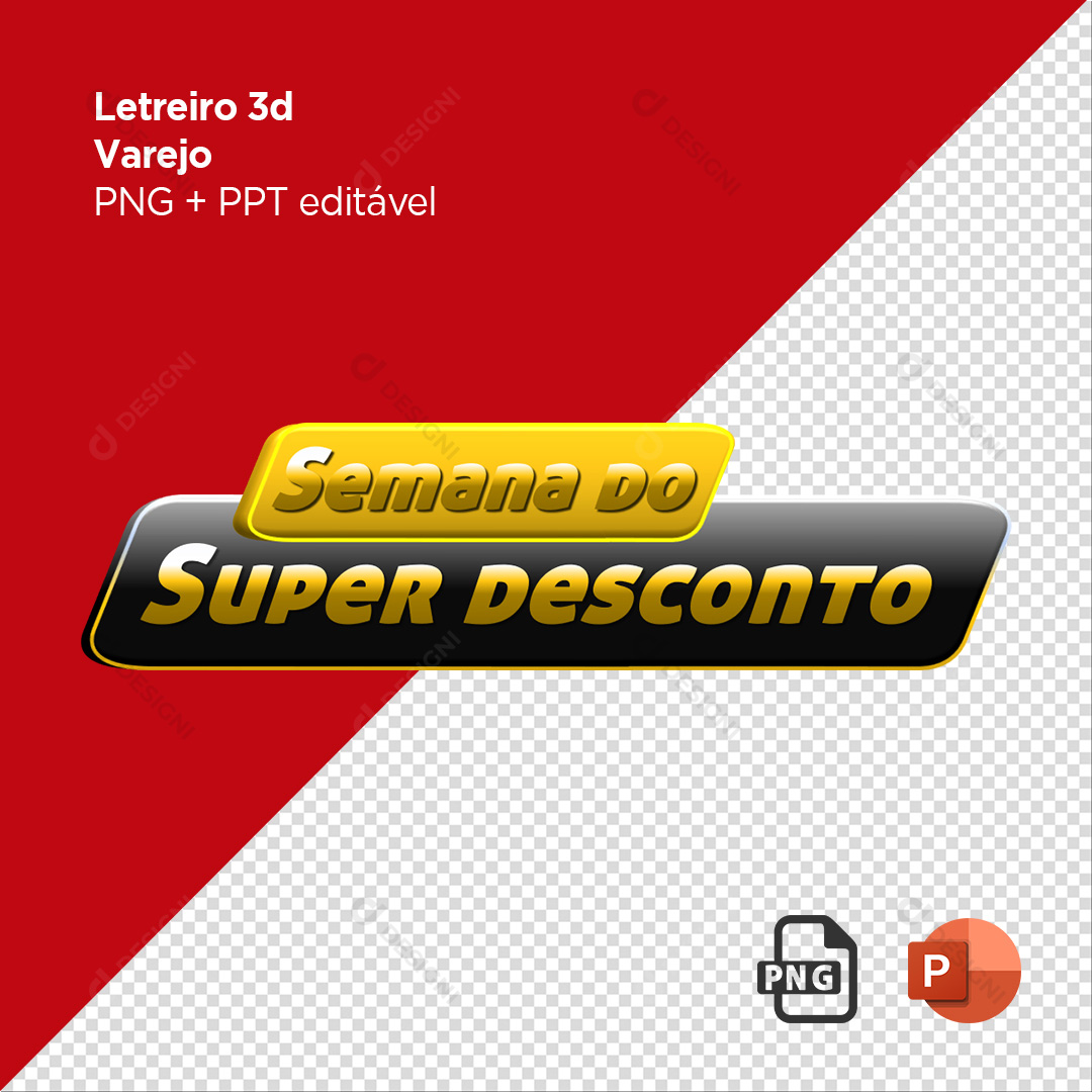 Selo 3D Semana do Super Desconto PNG + PPT