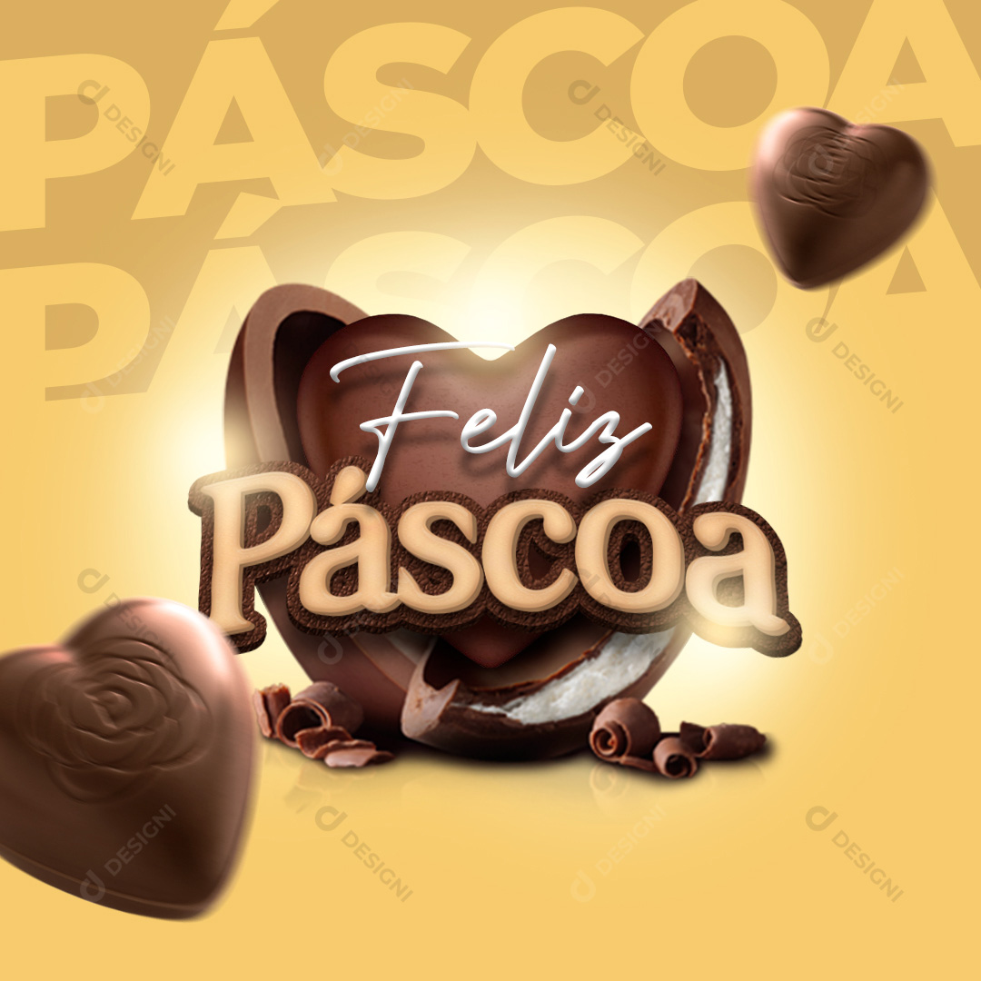 Feliz Páscoa Social Media PSD Editável