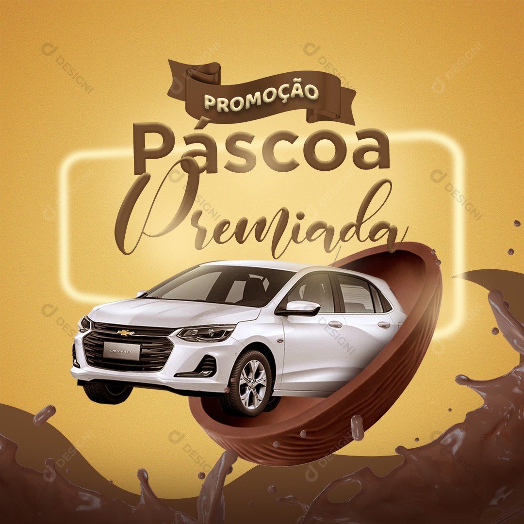Páscoa Premiada Carro Social Media PSD Editável Prêmios