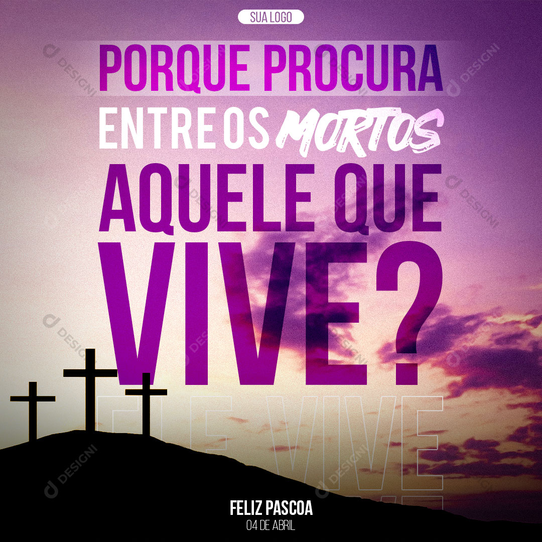 Social Media Post Igreja Páscoa PSD Editável Photoshop