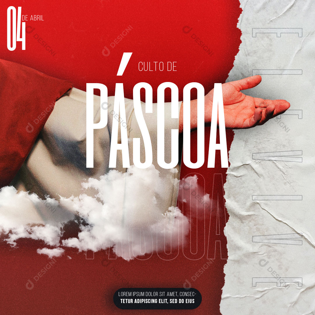 Social Media Culto de Páscoa PSD Editável Photoshop