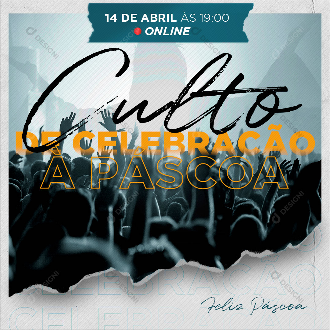 Social Media Culto de Páscoa PSD Editável Photoshop