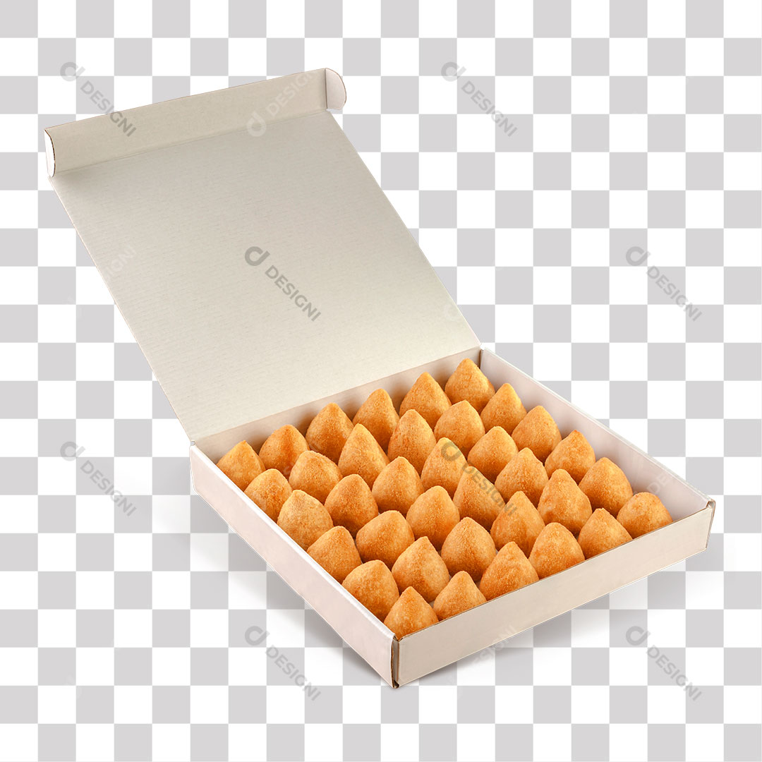 Caixa Cheia de Coxinhas PNG Transparente Sem Fundo