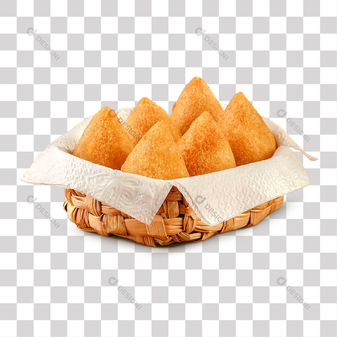 Cesta com Coxinhas PNG Transparente Sem Fundo