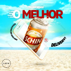 Delivery de Schin Cerveja Social Media PSD Editável