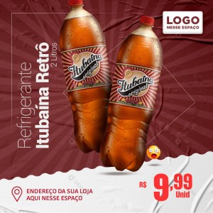 Refrigerante Itubaína 2 Litros Social Media PSD Editável