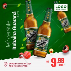 Refrigerante Itubaína Guaraná 355ml Social Media PSD Editável