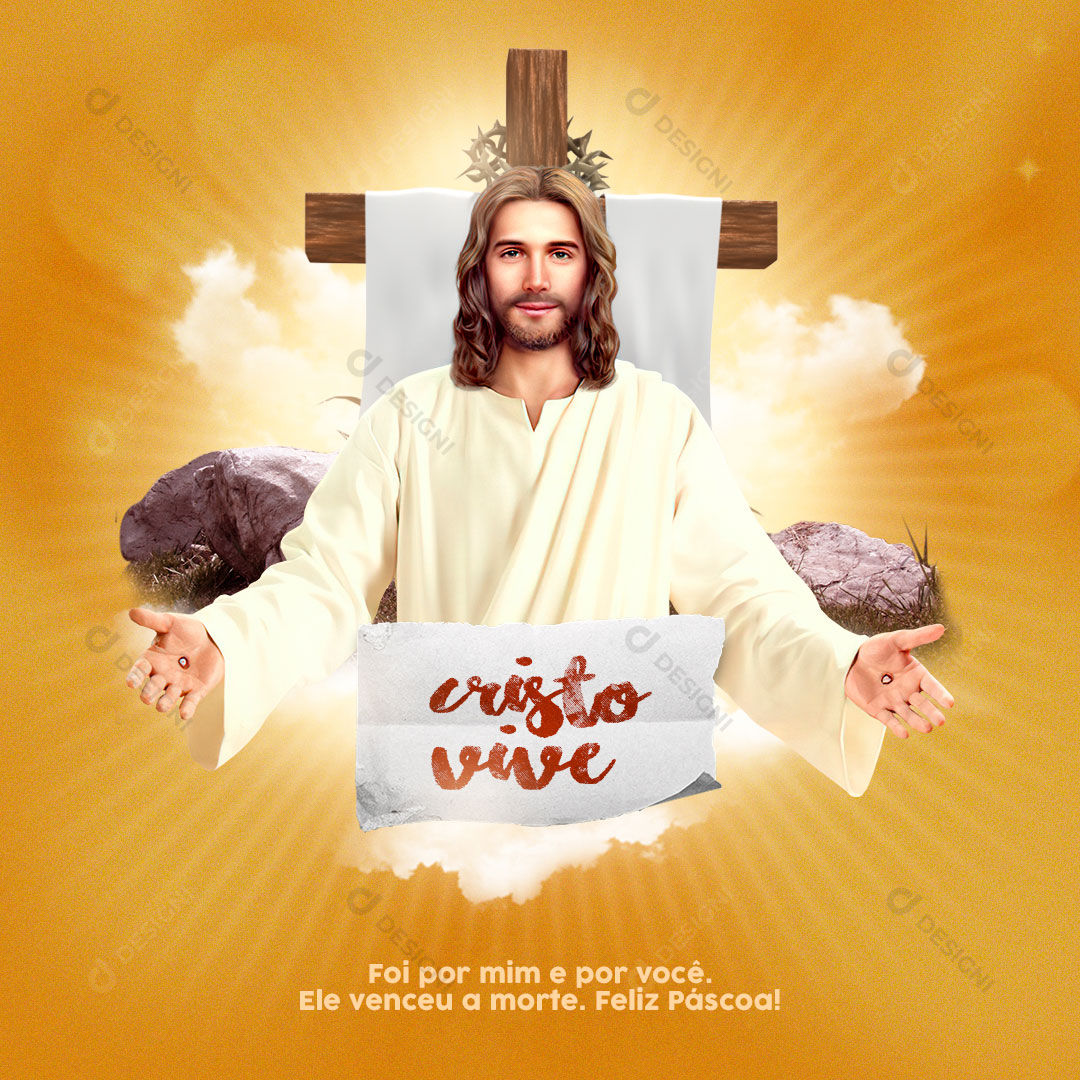 Páscoa de Cristo Semana Santa Social Media PSD Editável