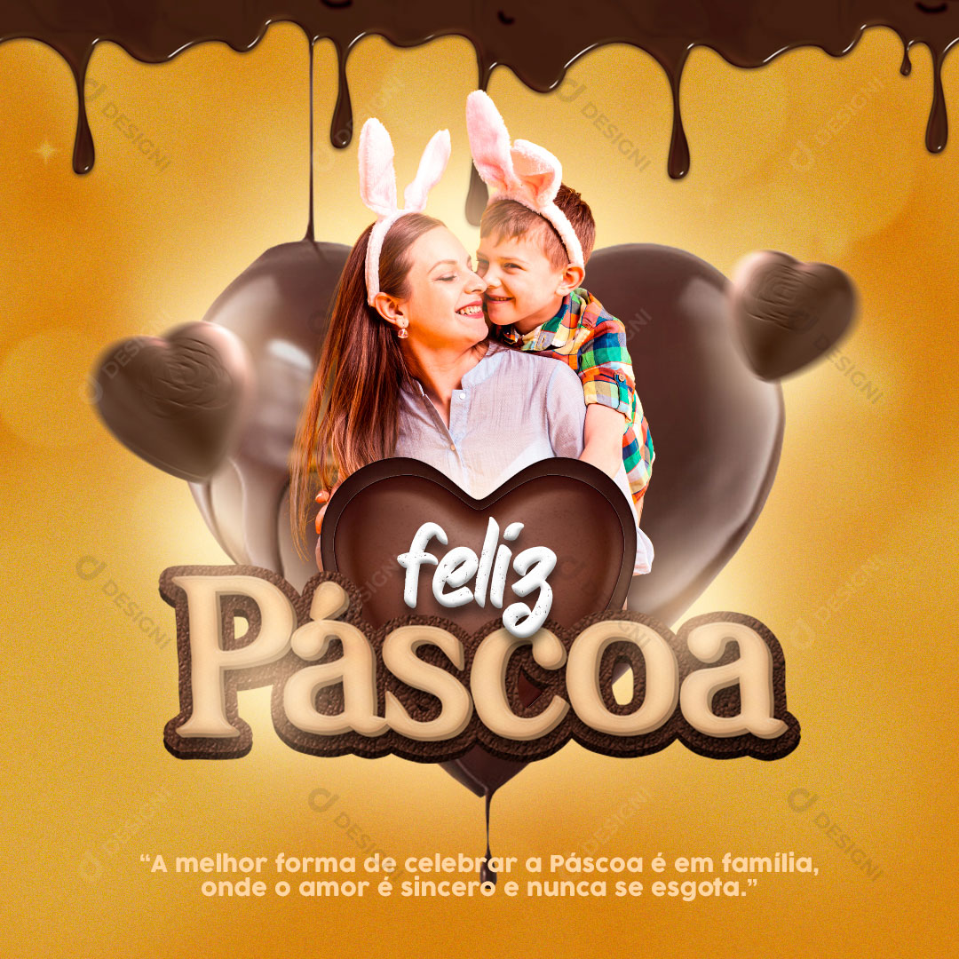 Páscoa em Família Social Media PSD Editável