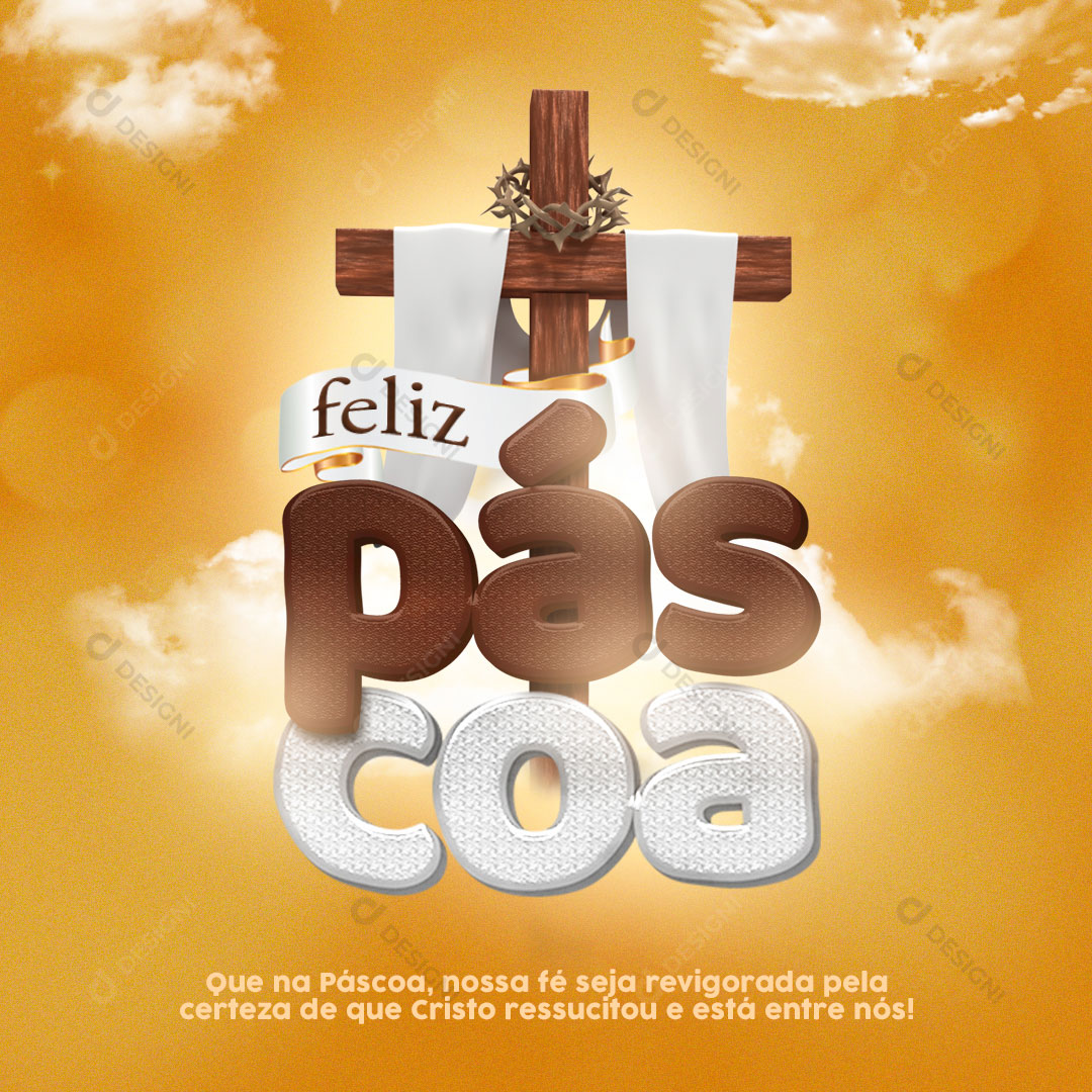Feliz Páscoa Cristã Social Media PSD Editável