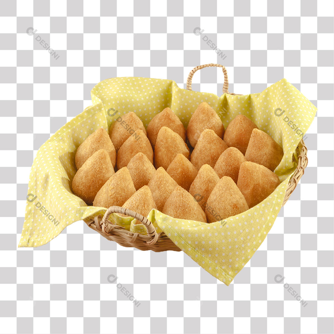 Cesta com Coxinhas PNG Transparente Sem Fundo