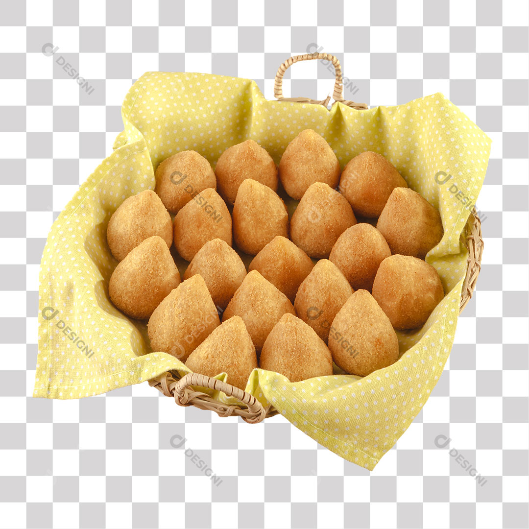 Cesta com Coxinhas PNG Transparente Sem Fundo