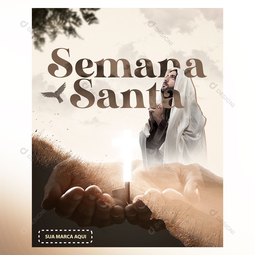 Semana Santa PSD Social Media Post Editável Photoshop
